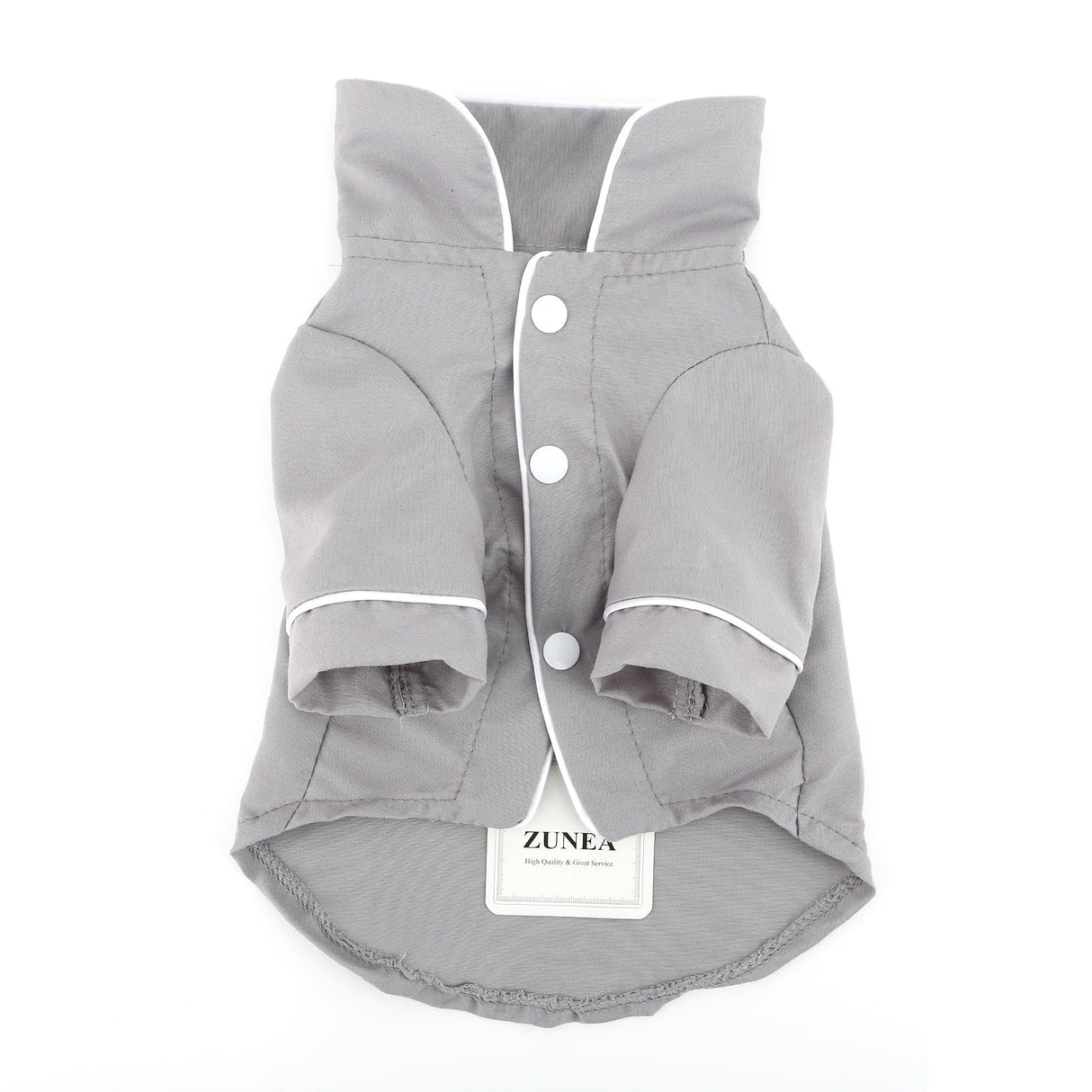 Zunea Dog Shirt Pajamas for Small Medium Size Dogs Soft Breathable Lapel Sleeping Clothes Indoor Pjs Two-Legged Pyjamas Shirts Outfits Holiday Party Pet Apparel Gray 5XL
