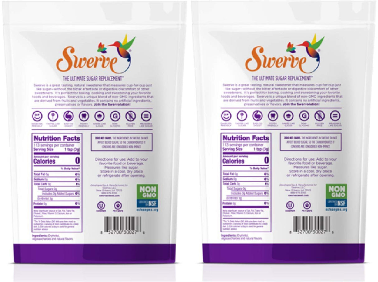 SWERVE The Ultimate Sugar Replacement - Icing Sugar, 340 Grams (2 Pack)