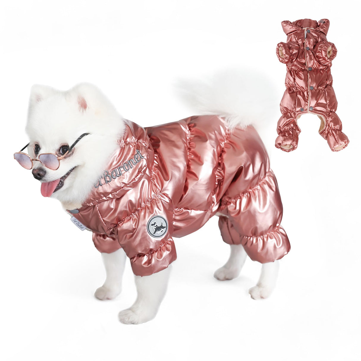 PETBARONET Winter Coat for Female Pups With Full Belly Coverage, Girl Clothes, Snow Jacket, Snowsuit for Cold Weather, Ideal for Small Medium Dogs (Medium)