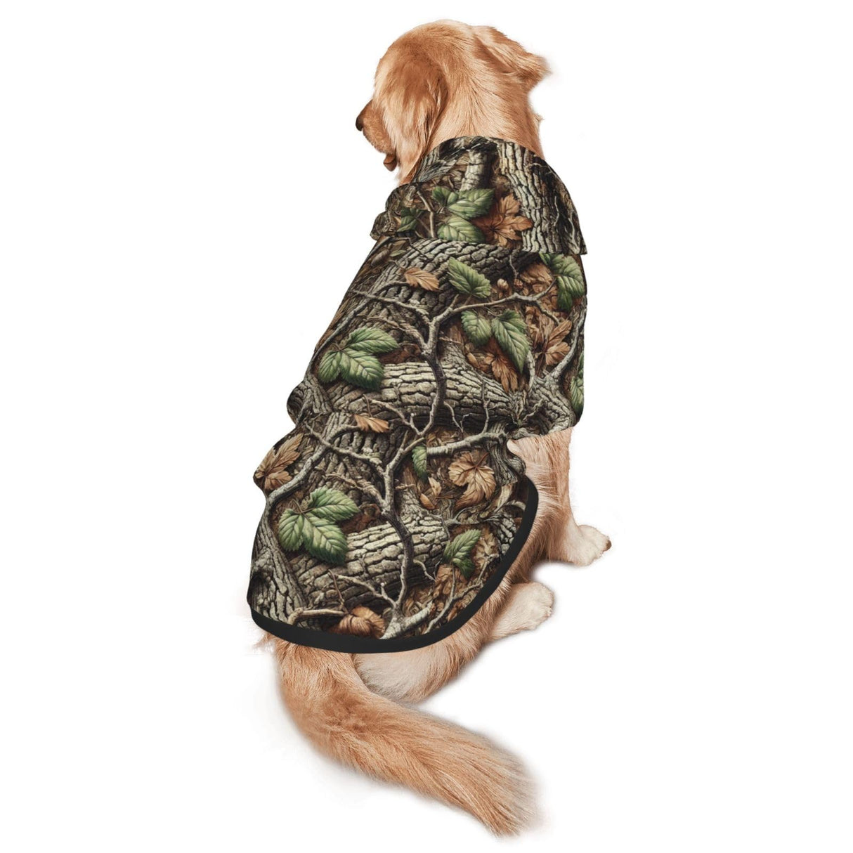 Outdoor Camouflage Dog Hoodie for Medium and Large Dogs, Dog Sweatshirt with Leash Hole Design for Safety Small