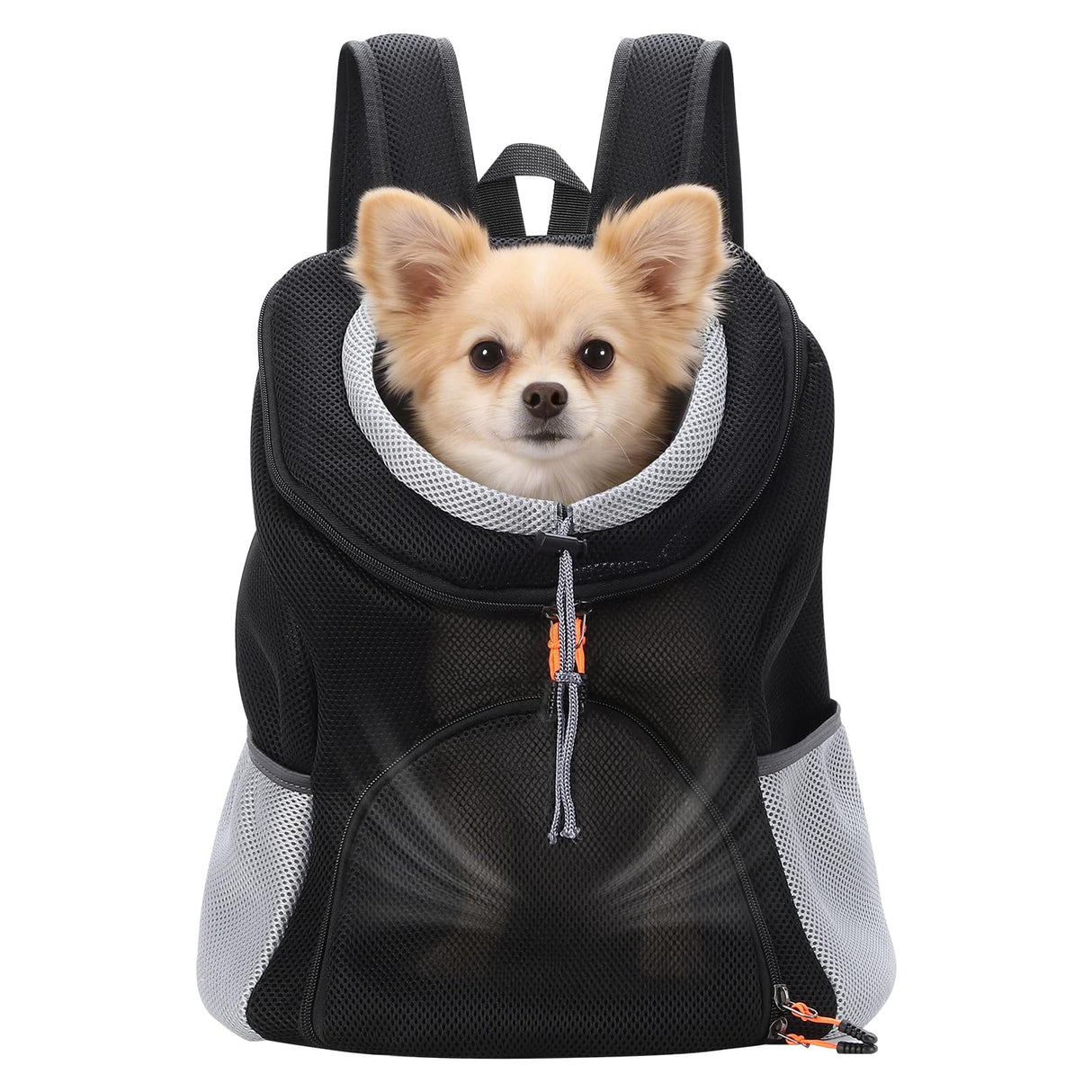 Pet Dog Carrier Backpack, Dog Front Backpack, Pet Carrier Backpack, Front Carrier Backpack, Ventilated Mesh Dog Travel Back Pack for Hiking Cycling Outdoor (6.6-15.4 lbs)