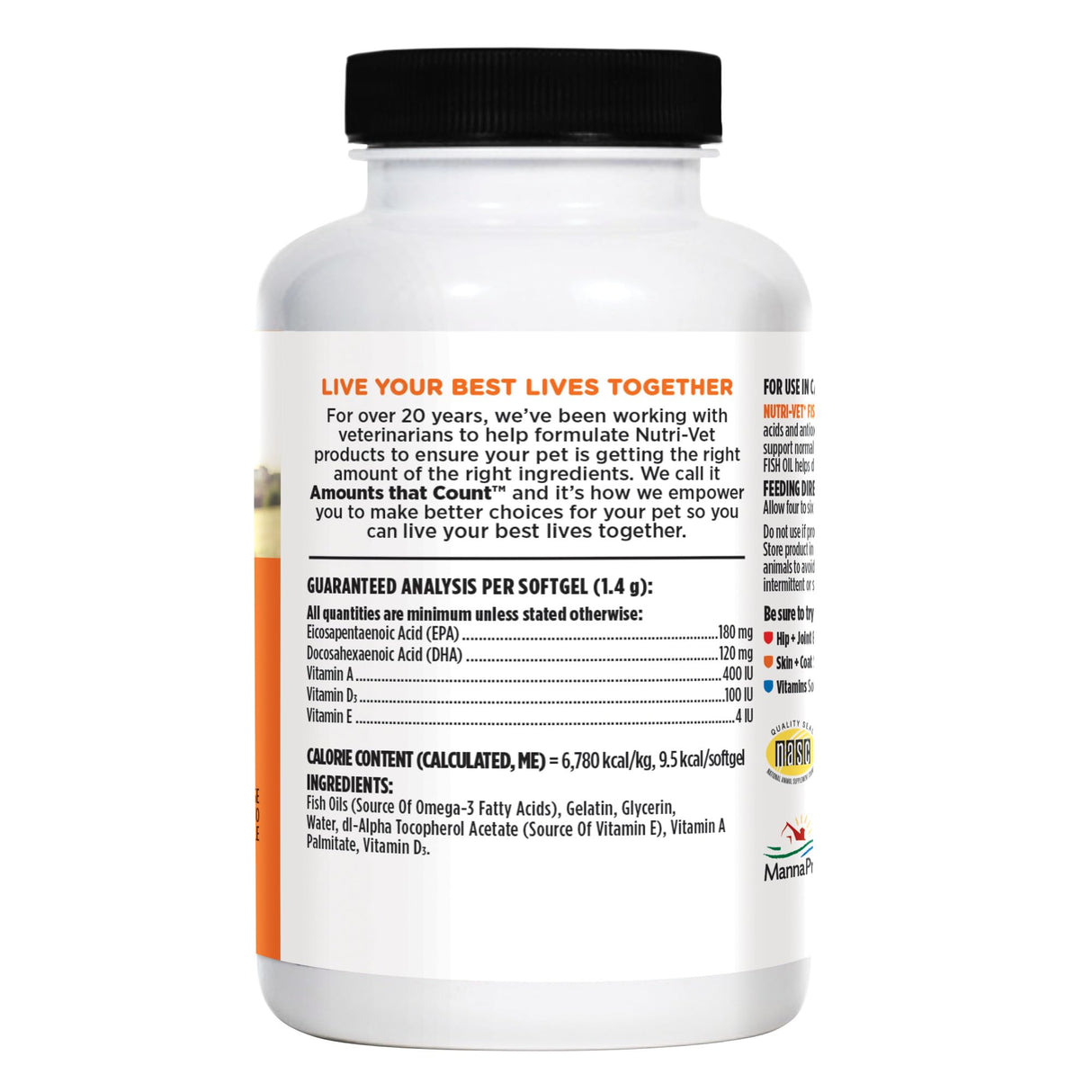 Nutri-Vet Fish Oil Supplement for Dogs, Omega 3, Fish Oil for Dogs, Pet Supplies, Pet Vitamins and Supplements, EPA DHA Formula, Puppy Vitamins, Shed Control, New Puppy Essentials, 100 Count