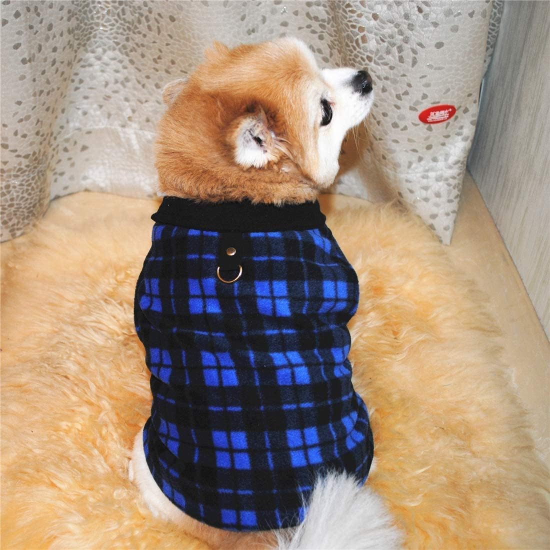 PIXRIY Dog Sweater 3 Pcs, Soft Fleece Vest with Leash Ring Pullover Jacket Winter Pet Dog Clothes for Puppy Small Dogs Cats Teddy Chihuahua Yorkshire (Plaid,XL)