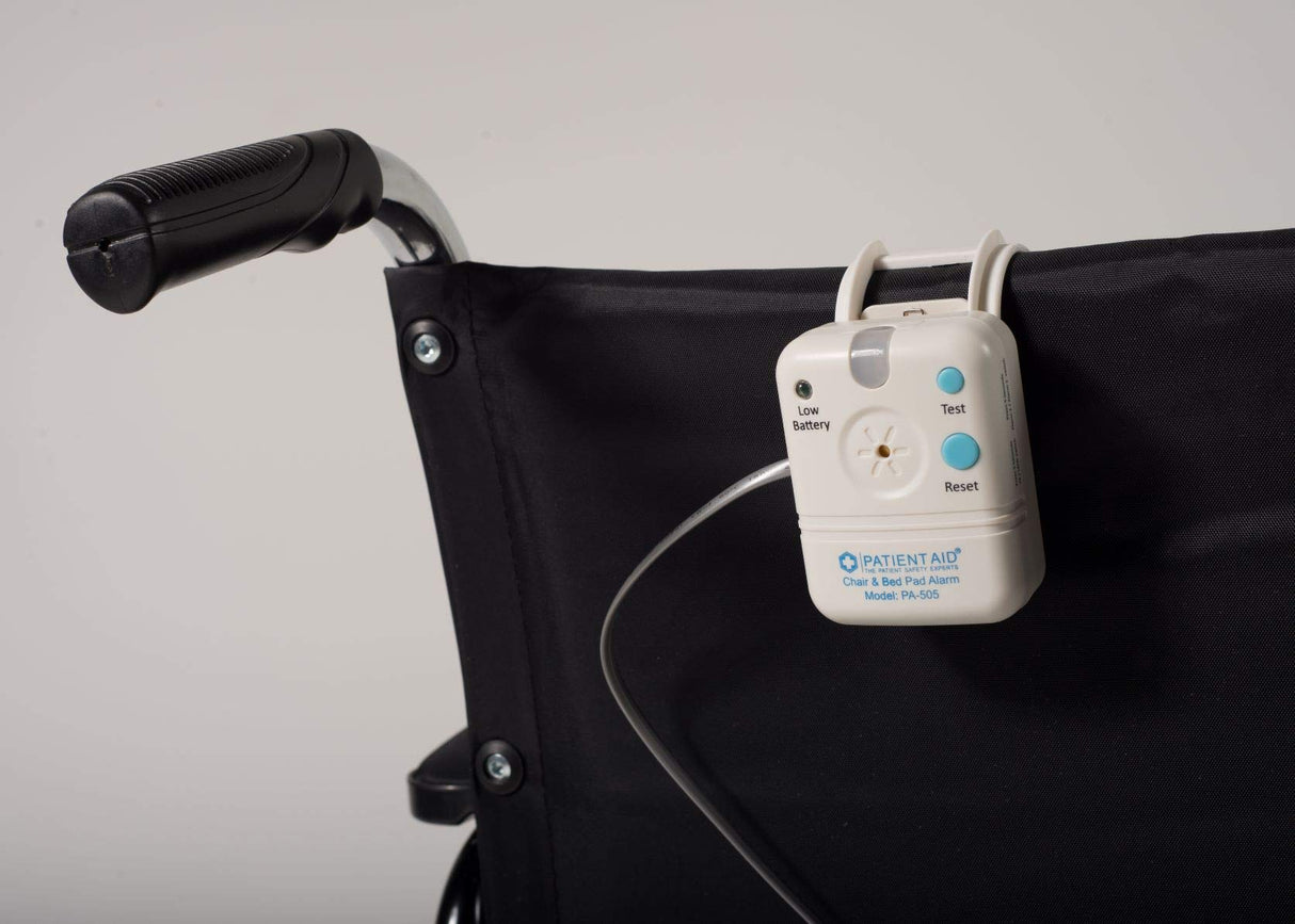 Patient Chair Alarm, 10" x 15" Chair Pad and Motion Sensor Alarm, 2 Ring Chime Options, 3 Mounting Options, With 9V Battery, Chair Alarms and Fall Prevention for Elderly, 1 Yr. Warranty by Patient Aid
