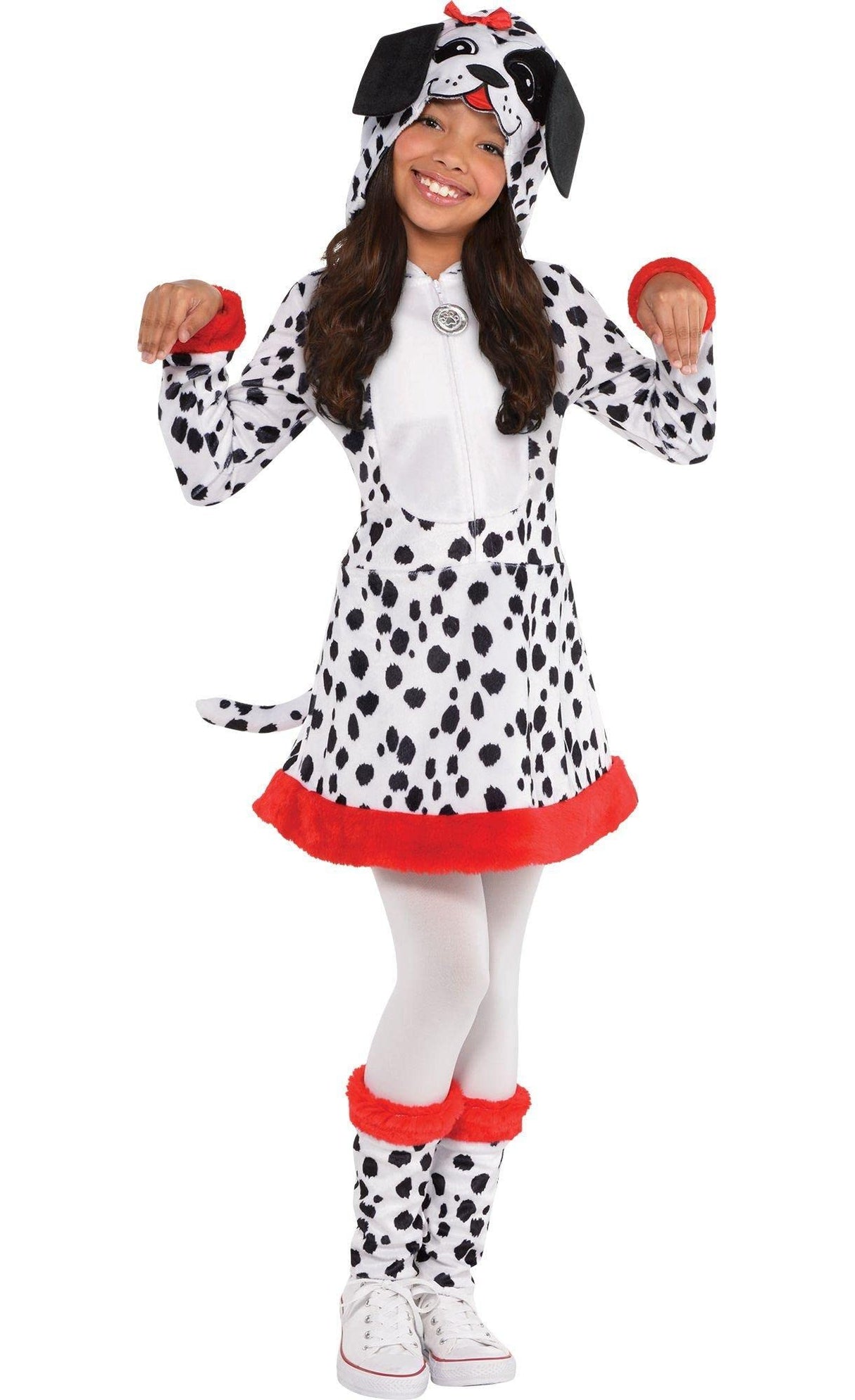 Dalmatian Dog Hooded Dress Costume - Girl Large 12-14, 1 Pc