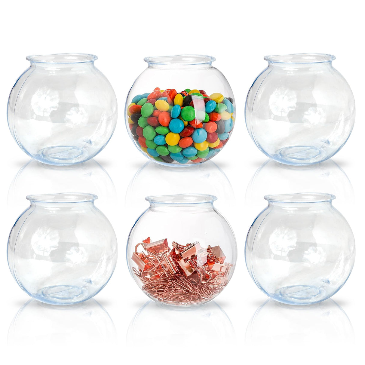 Sterline Fish Bowls For Drinks - 6 Pack - 16 Oz - BPA-Free Small Plastic Ivy Bowls For Crafts, Mini Fish Bowls Unbreakable, Candy Dishes for Party Centerpieces, Carnival Fishing, Home Decor…