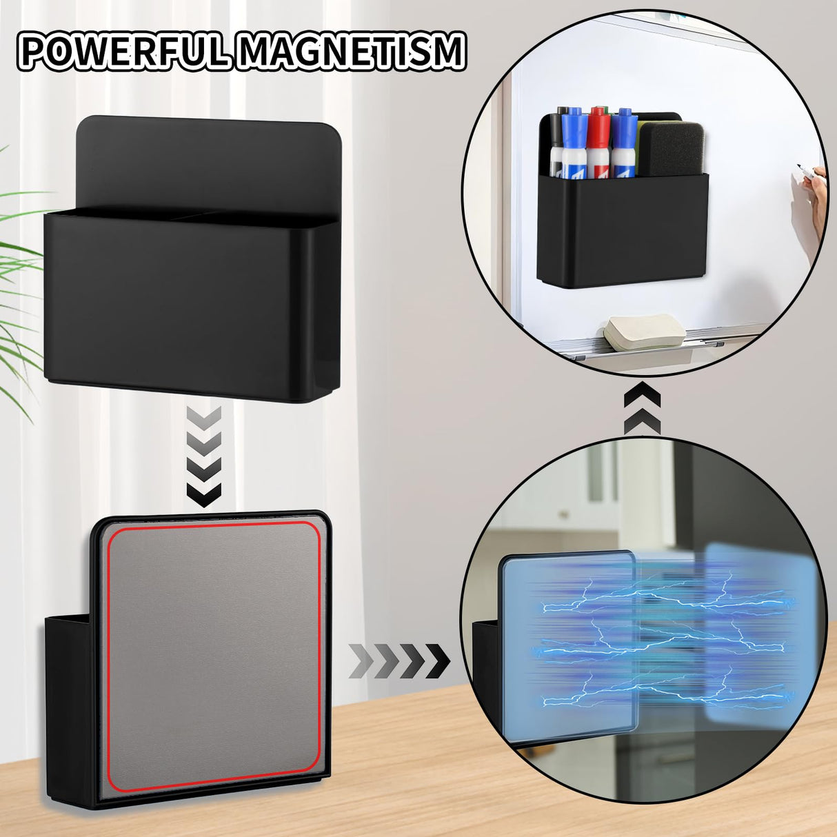 Camelmother 2Pcs Magnetic Dry Erase Marker Holder For Whiteboard Fridge