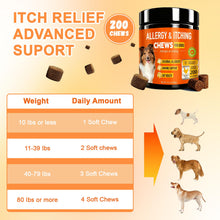Load image into Gallery viewer, Dog Allergy Chews 200ct,Probiotics for Dogs Itching Skin Relief for Skin and Paw Licking, Dogs are Human Multivitamin Itch Relief for Seasonal Allergies-Support a Healthy lmmune System Chicken Flavor