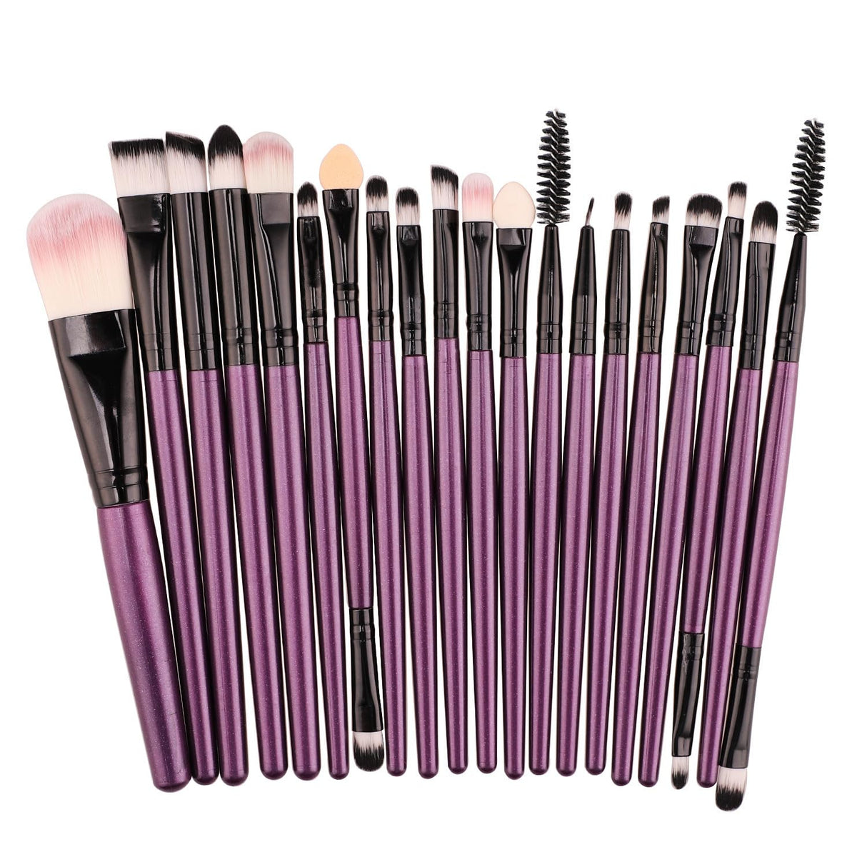 20-Piece Makeup Brush Set | Face & Eye Cosmetics Brushes for Blending, Contouring, Eyebrow, Lip, and More | Soft Synthetic Fiber Beauty Tools