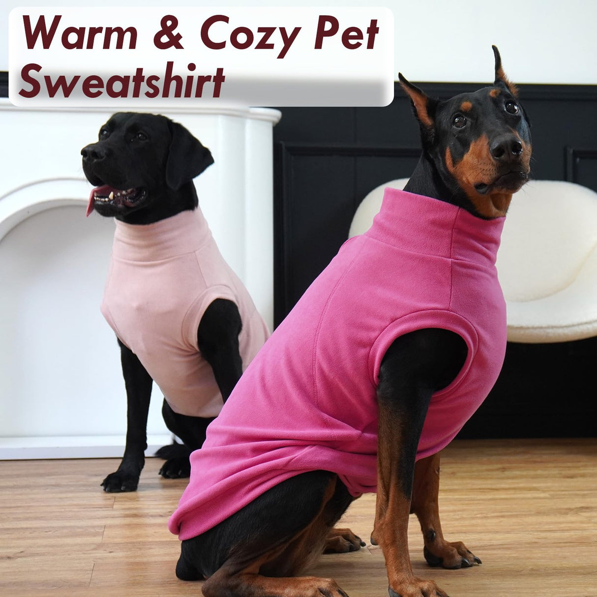 IKIPUKO 2 Pack Dog Sweaters Winter Fleece Sweatshirt Stretchy Vest Pullover for Dogs Clothes Warm Pet Pajamas Christmas for Meidum and Large Dogs