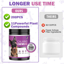 Load image into Gallery viewer, Calming Chews for Dogs 200pc Dog Calming Treat and Bites with Melatonin - Anxiety and Stress Relief Treats for Dogs Puppy Sleep Aid Calm Dog with Noise,Thunder,Barking,Separation,Chewing