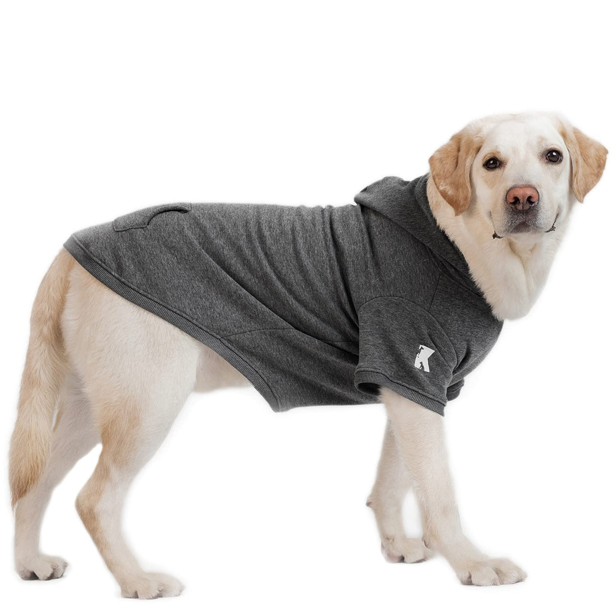 Koneseve Dog Hoodie Fleece Dog Clothes Warm Sweater with Hat for Medium Large Dogs Cat Hooded Shirt Kitten Pet Basic Sweatshirt with Pocket Doggie Soft Winter Coat Apparel (Grey; 4XL)
