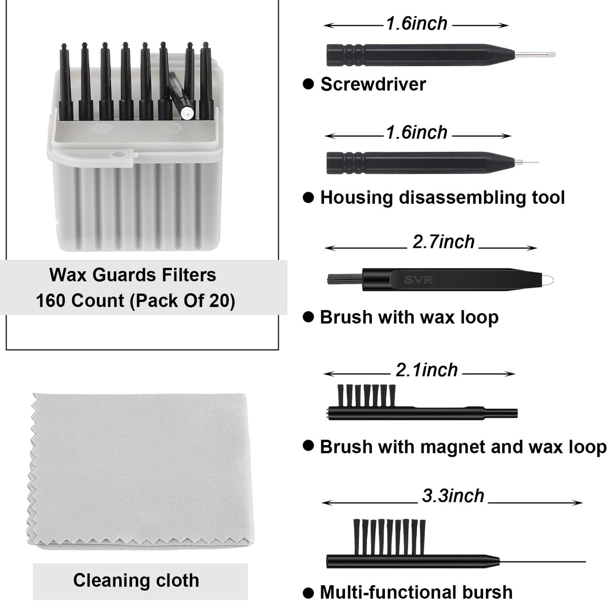 Threlaco 166 Pcs Hearing Aid Wax Guard Filters Hearing Aid Cleaning Tools Accessories Wax Traps Cleaning Tools Kit with Carry Case Compatible with Phonak Widex