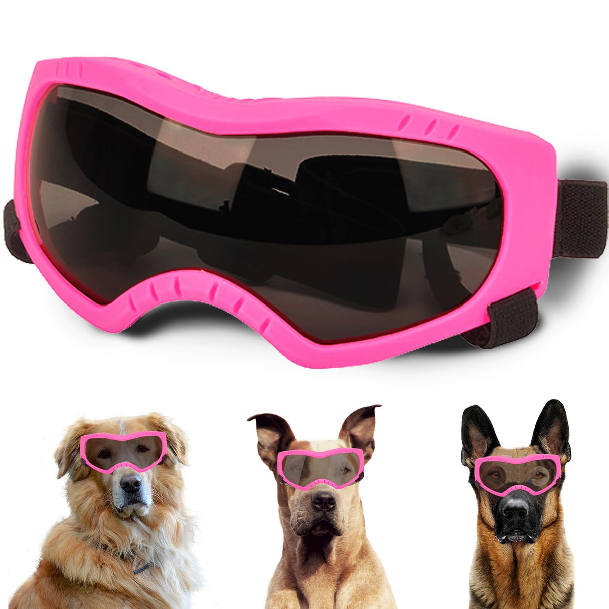 Dog Sunglasses,Doggles Anti-UV Protection,Pet Sunglasses with Adjustable Strap,Suitable for Motorcycle Car Driving Bike Riding Hiking Swimming Wind Dust Fog Dog Eye Protection