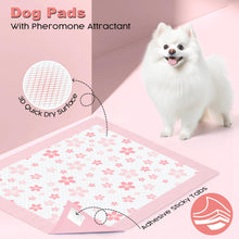 Load image into Gallery viewer, MIZOK Puppy Pads 22"x 22" with Leak-Proof Quick-Dry Design Pee Pads for Dogs Potty Training, 6-Layer Standard Absorbency Dog Pee Pads Regular Size, Pink Cherry Blossom Pattern (50 Counts)