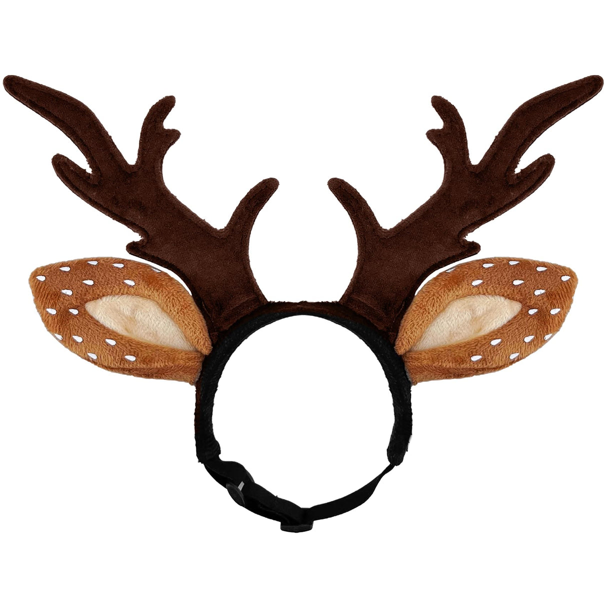 KUDES Dog Cat Christmas Reindeer Antlers Headband Classic Adjustable Elk Hat Headwear Pet Deer Cospaly Costumes Accessories (L(for Medium Big Dogs))