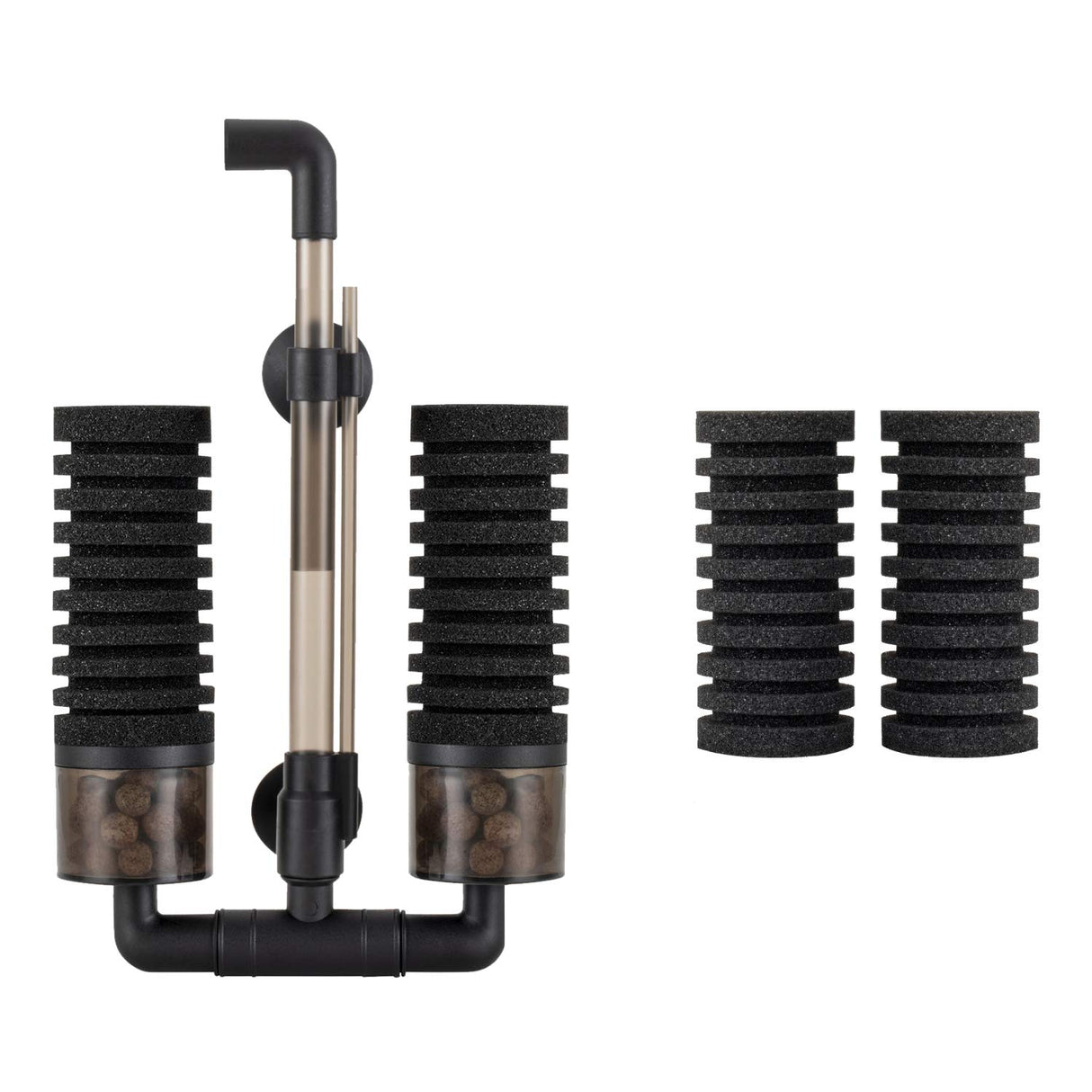 hygger Aquarium Double Sponge Filter, Comes with 2 Spare Sponges (S)