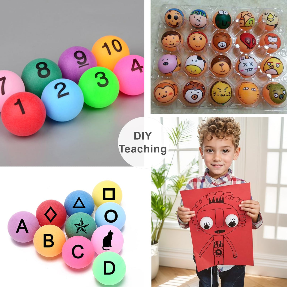 meizhouer Ping Pong Balls 12 Pack: 40mm 3 Star Colored ABS Plastic High Bounce for Kids Cat Table Tennis Enthusiast - Yard Practice Game (Pack of 12 - Multicolour)