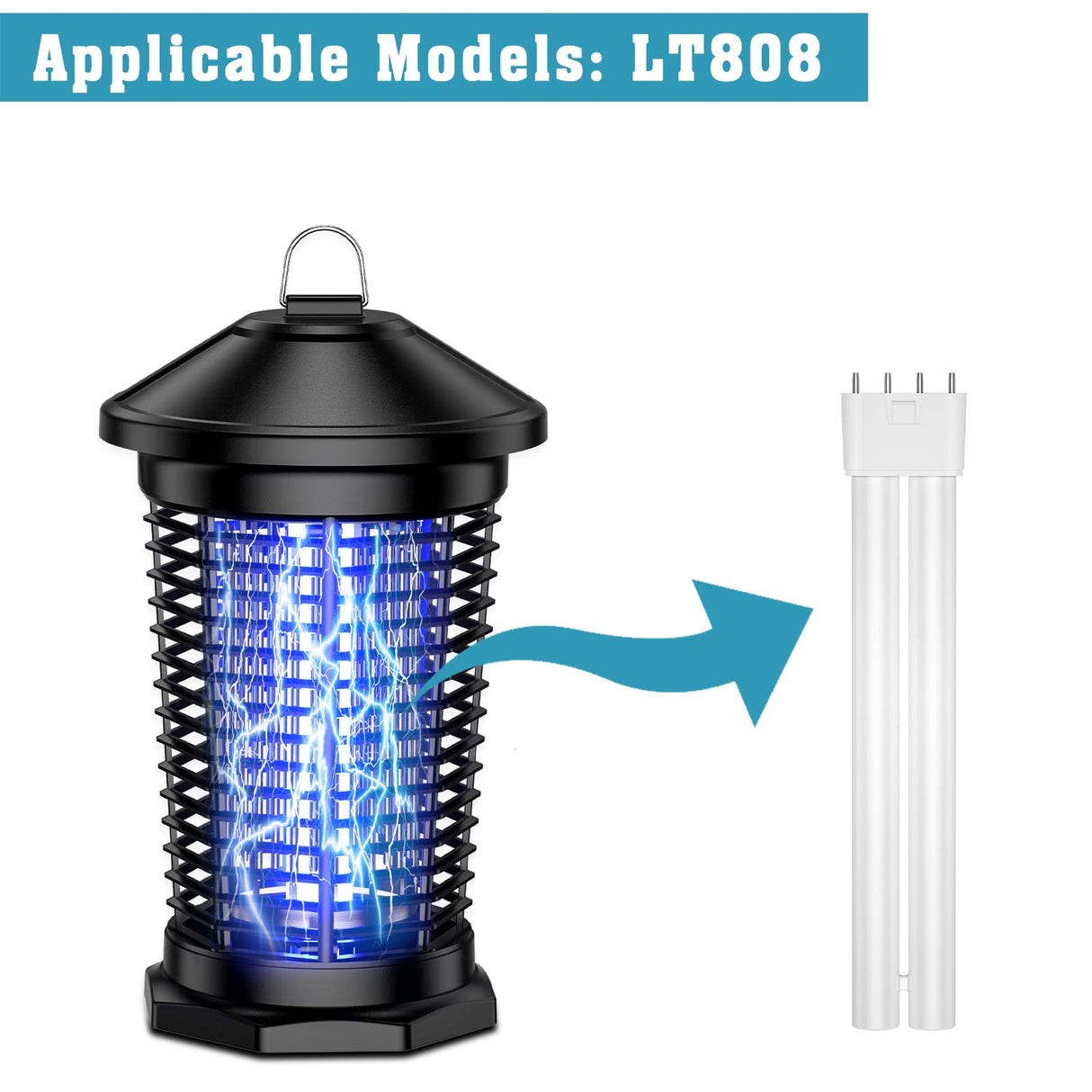 Zechuan Bug Zapper Replacement Bulb 18W for Electronic Bug Zapper (Models LT808) Lamp Bulbs for Indoor Outdoor (White