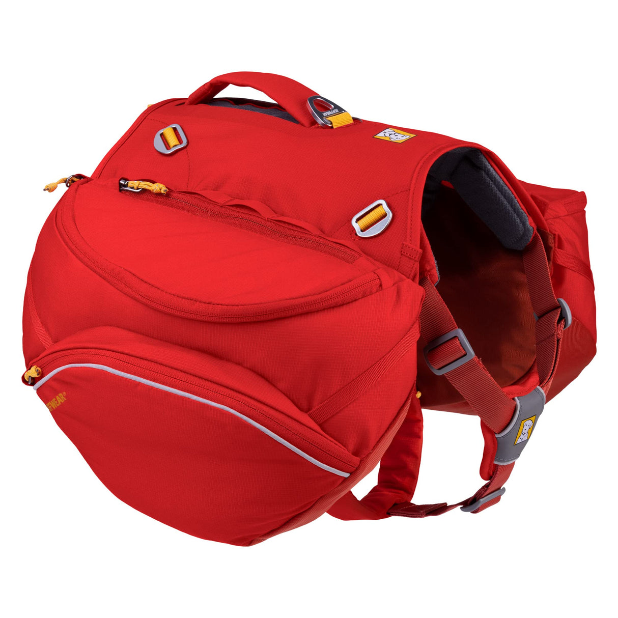 Ruffwear, Palisades Dog Backpack, Multi-Day Pack with Removable Saddlebags & 2x1L Hydration Bladders, Cross-Load Compression, Breathable Adjustable Harness, Reflective Trim, Red Sumac, Small