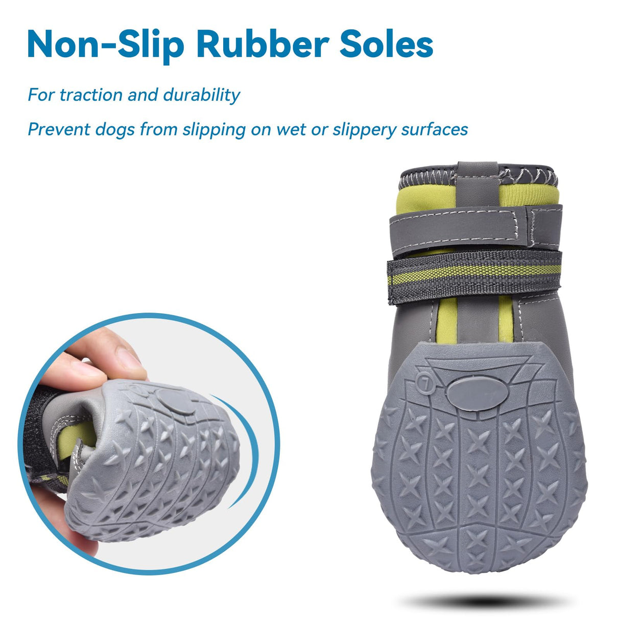 Hipaw Dog Booties for Winter,Snow Boots for Small Medium Large Dogs,Waterproof Dog Rain Shoes,Non-Slip Paw Protector for Outdoor Walking,Hiking,Indoor Hardwood Floors