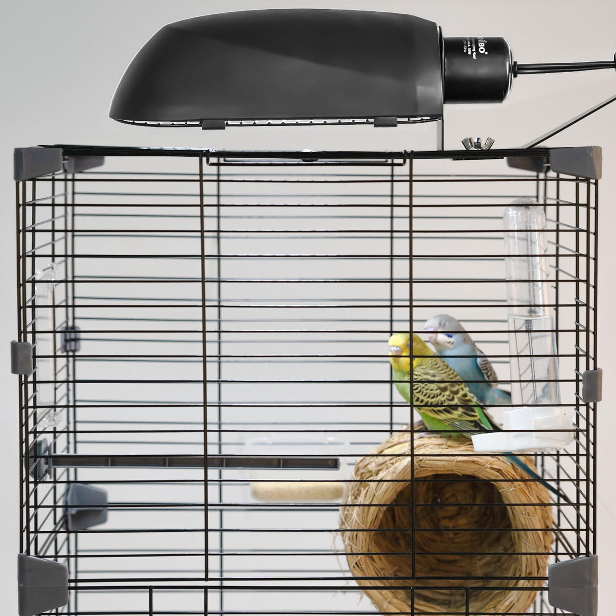 Oiibo Bird Cage Light Fixture Combo Kit, AvianSun Lamp Hood with 2.4% UVB UVA 20W Compact Fluorescent Bulb for All Kinds Captive Birds