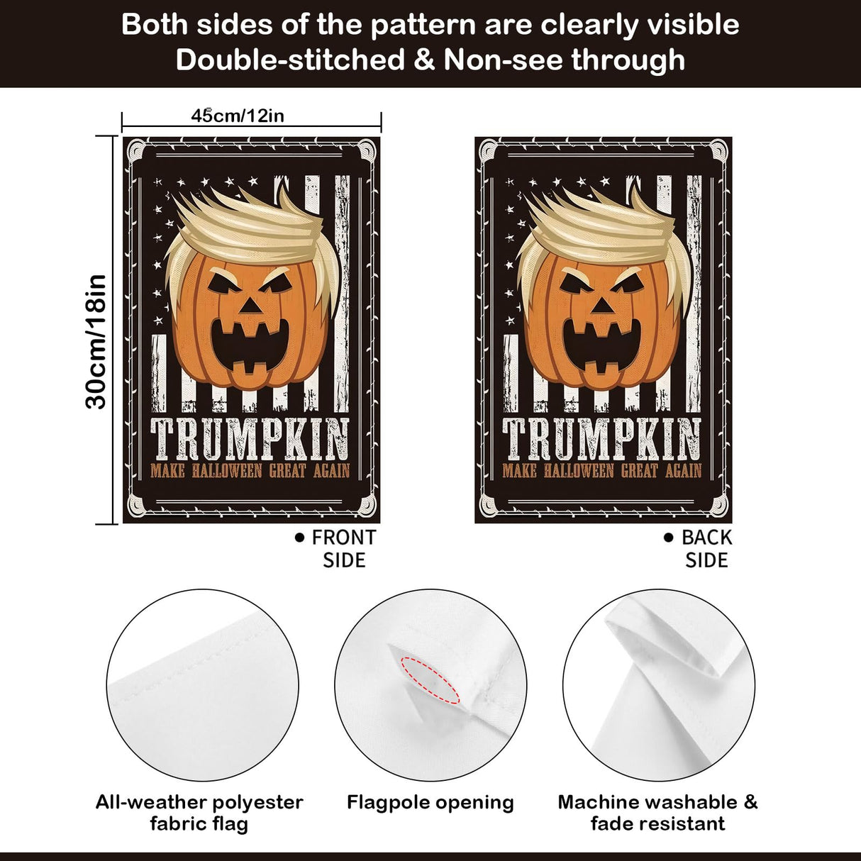 Trump garden flag 12 * 18inch funny halloween pumpkin flag garden flag outdoor decoration Courtyard lawn decoration