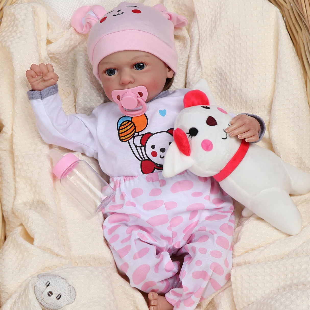 DAYOFF KIDS Reborn Baby Dolls, 18 Inches Realistic Baby Doll That Look Real,Christmas/Birthday Baby Dolls Gift for Kids Age 3+ (Lisa.M)