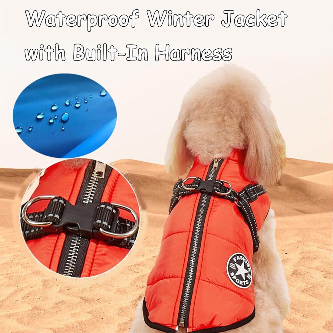 Dog Winter Coat with Harness, 3 in 1 Winter Jacket for Dogs, Dog Jacket Harness Built in for Small Medium Large Dogs/Cats (Camouflage, 4XL)