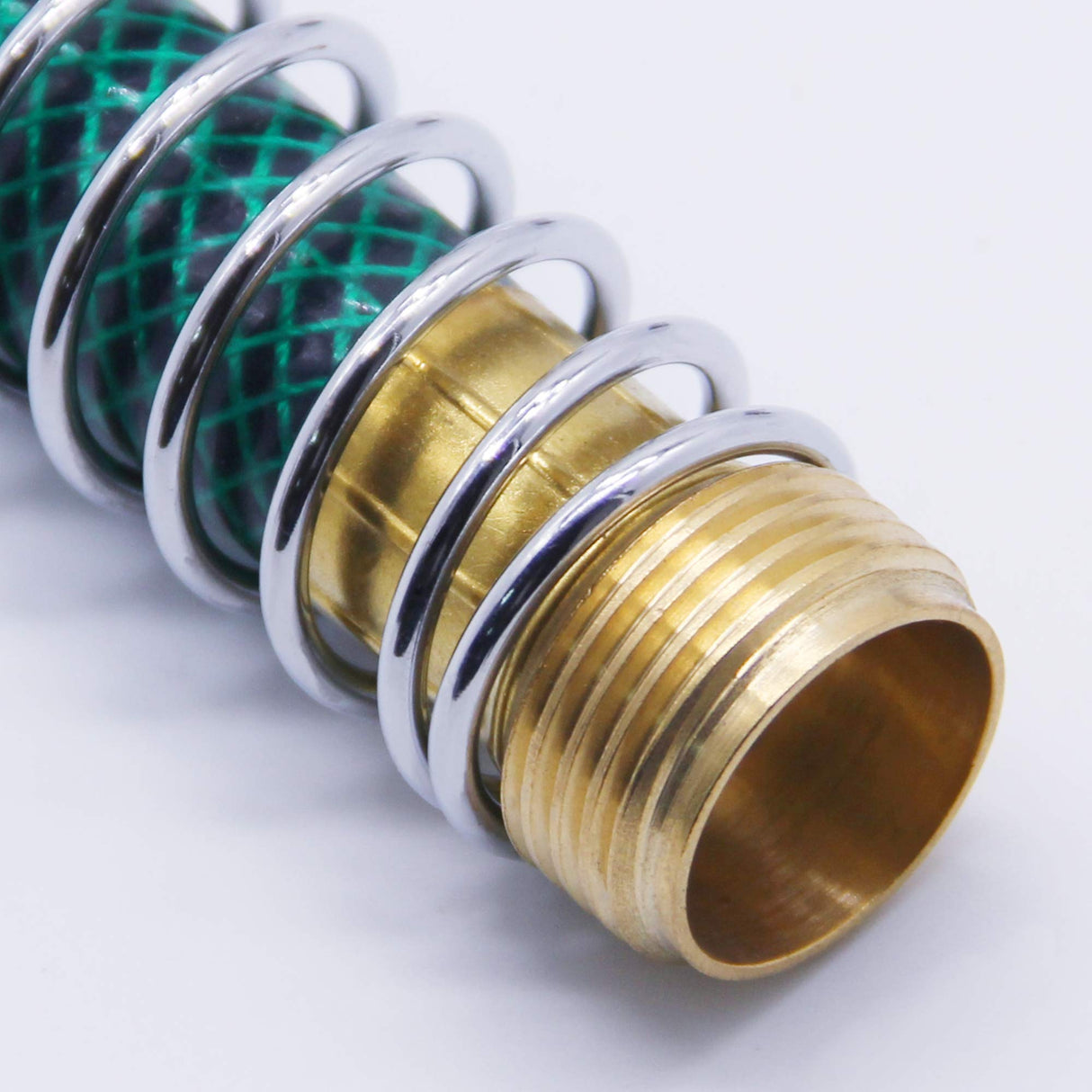GARDEN Hose Extension Adapter Kink Protector Brass - Stainless Steel Coil Spring