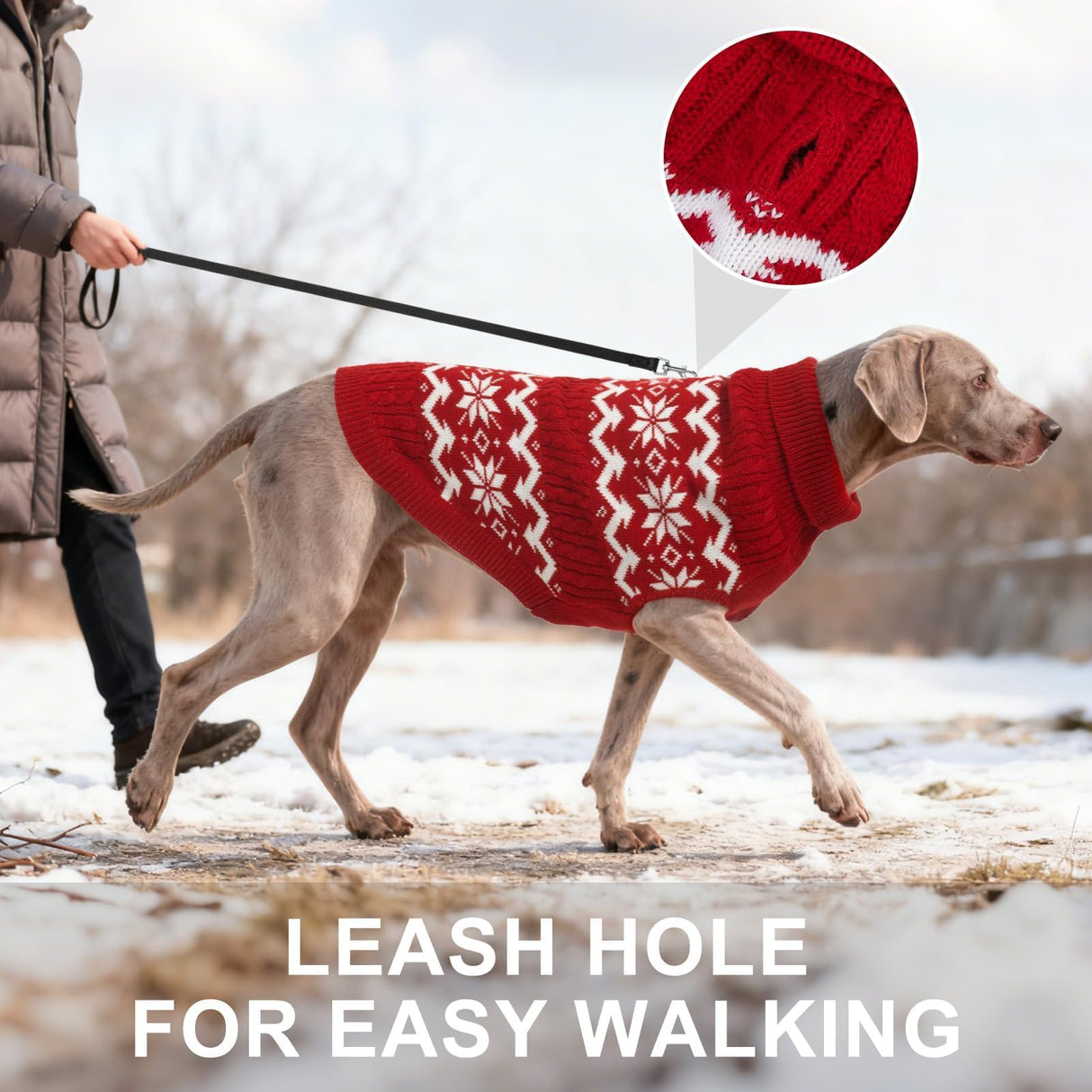 BEAUTYZOO Dog Christmas Sweater for Medium Large Dogs Boy Girl,Thick Warm Winter Turtleneck Pullover Cable Knit Big Dog Sweaters Pitbull Labrador Golden Retriever Clothes Male Female Pet Jacket,Red XL