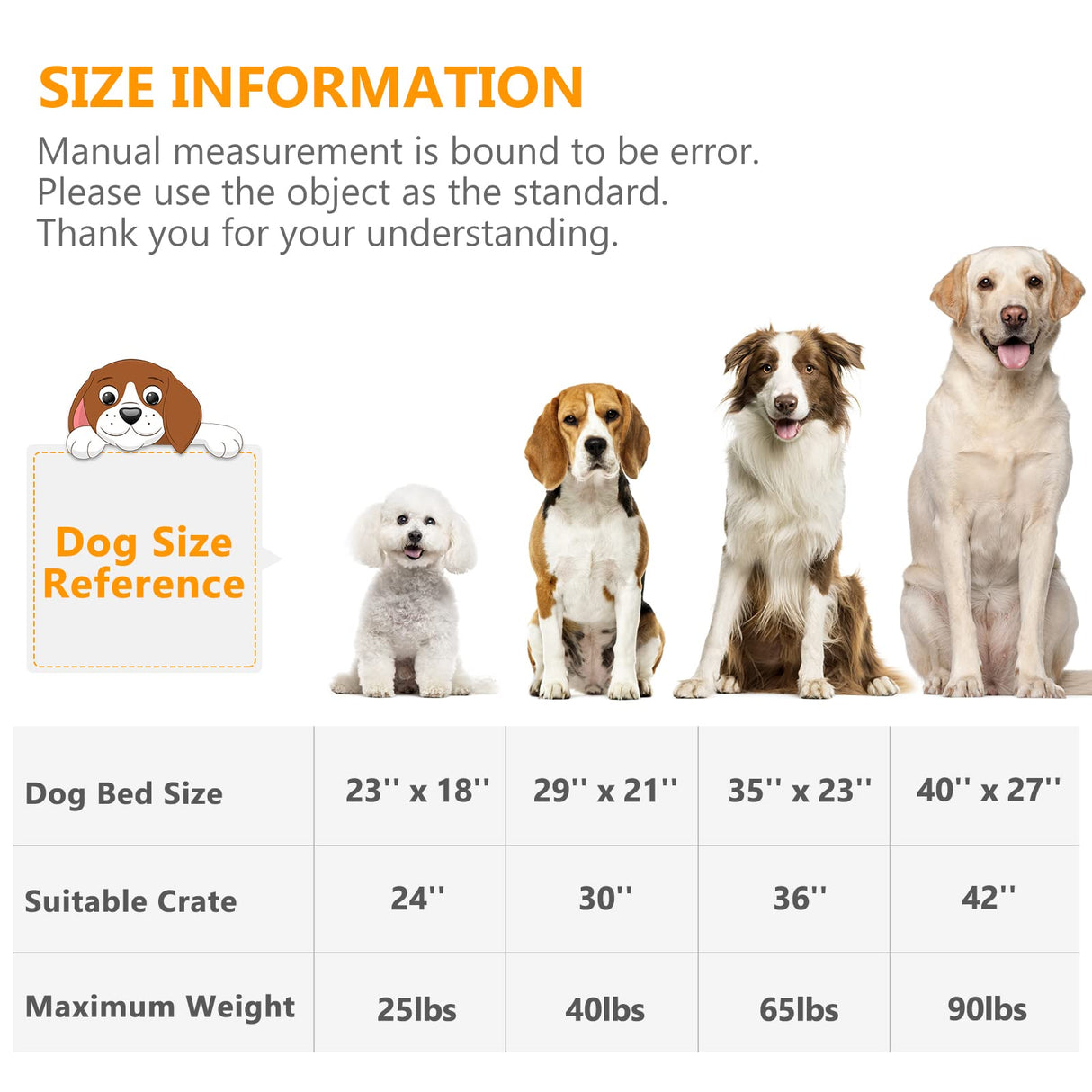 MIXJOY Dog Bed Kennel Pad Washable Anti-Slip Crate Mat for Extra Large Dogs and Cats (42-inch)