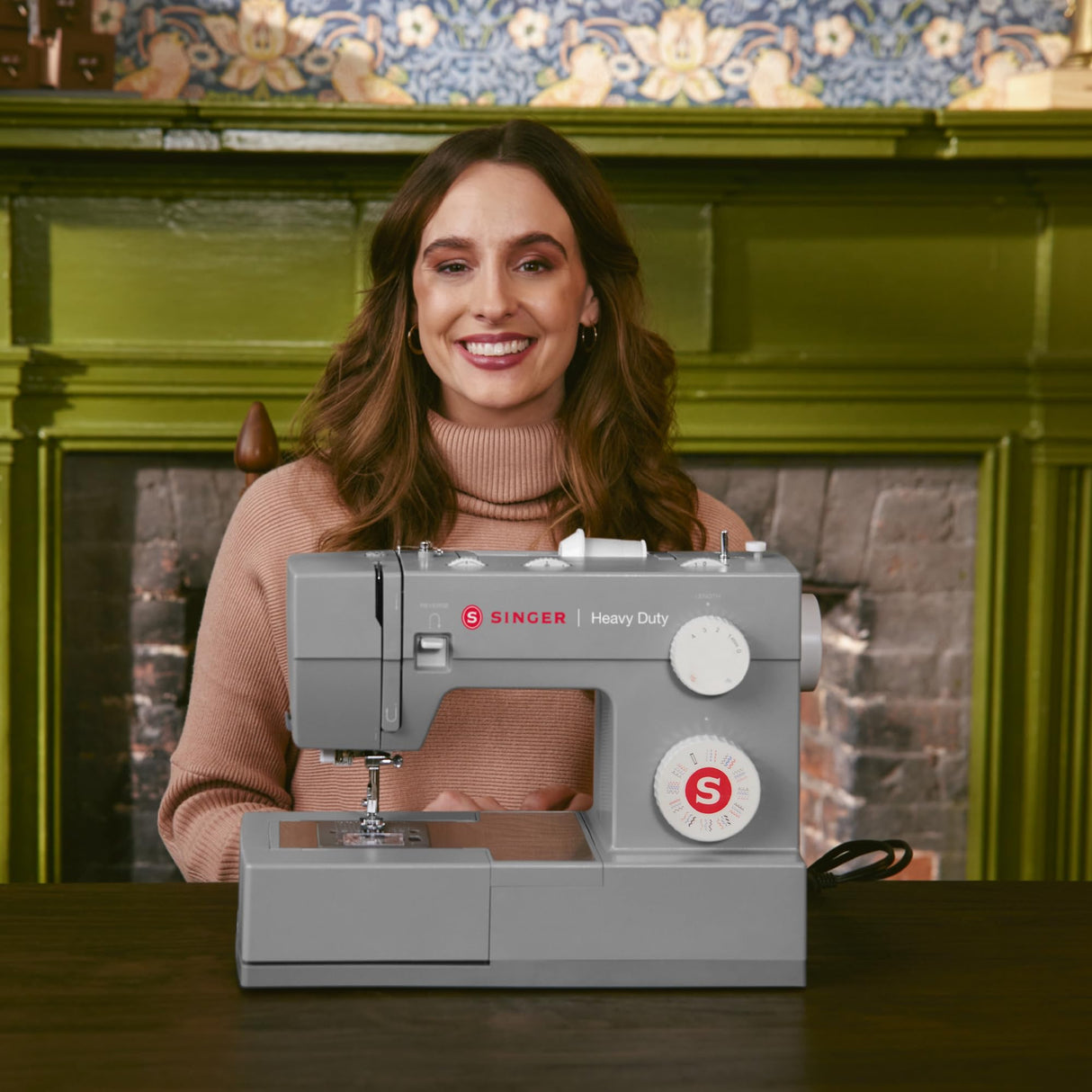 SINGER® Heavy Duty 4452 (Grey) High Speed Sewing Machine + Accessories | 32 Built-In Stitches Deliver 110 Stitch Applications | 50% More Power for Thick Fabrics, 1100 Stitches/Min, 1-Step Buttonhole