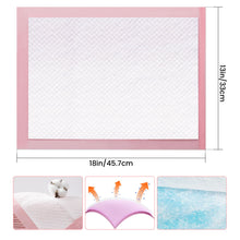 Load image into Gallery viewer, Pet Toilet Training Pads 100Count Disposable Puppy Pee Pads 18" x 13" for Dogs, Ultra Absorbent|Quick Dry|Leak-Proof Pet Potty Pads for Dog, Cat, Rabbits and Guinea Pigs (Pink)