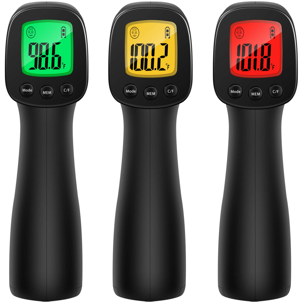 REED Non-Contact Medical Screening Forehead Thermometer for Physician Offices and Hospitals (Black Heavy Duty Thermometer)