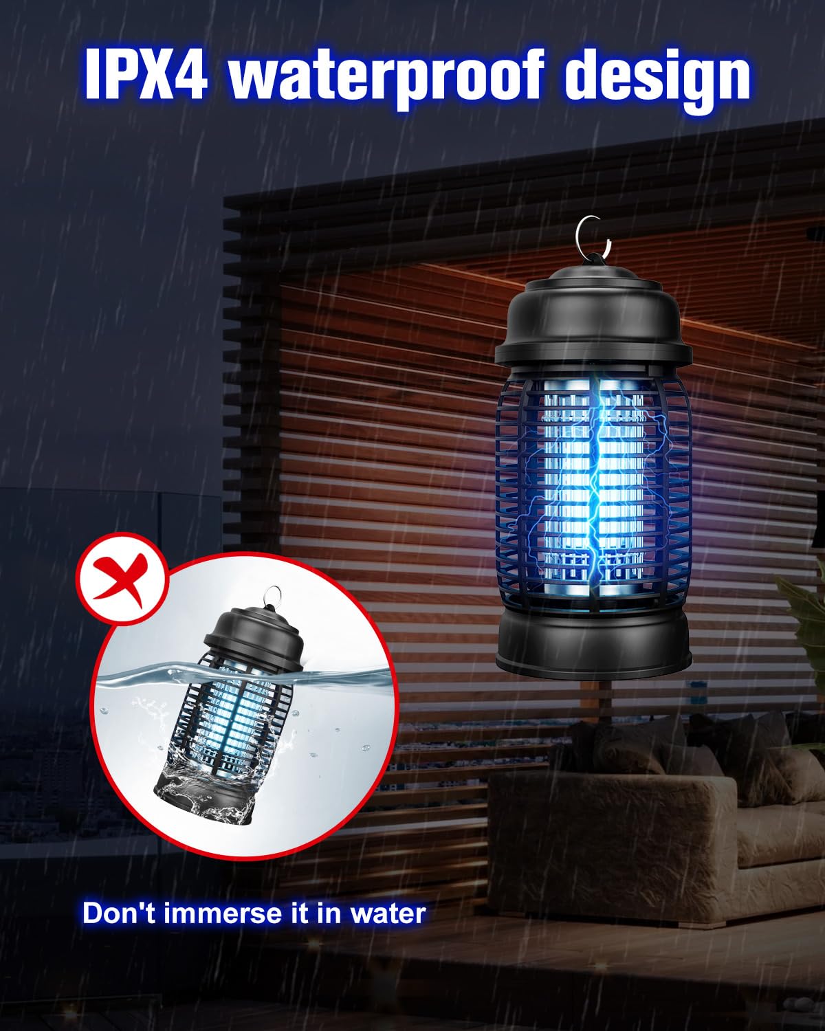 DEEZEE Bug Zapper Outdoor, 4200V Mosquito Zapper Indoor,20W Electric Fly Zapper ,Insect Zapper&Mosquito Killer lamp for Home, Patio, Kitchen, Backyard, Camping, Plug-in