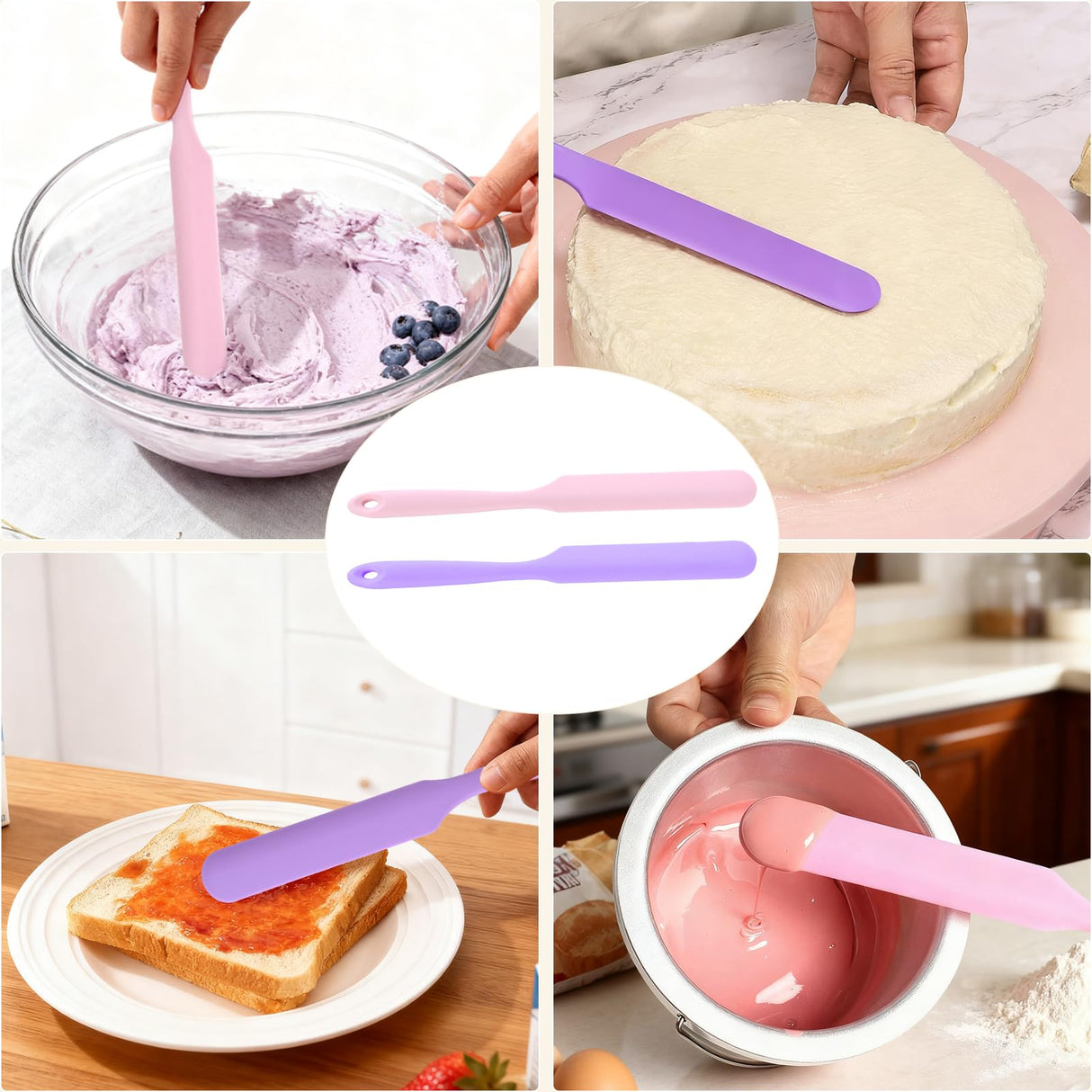 4PCS Silicone Wax Stick, Reusable Non Stick Waxing Applicator, Hair Removal Waxing Spatulas, Popsicle Sticks for Beauty Cosmetics Home Salon Body Use