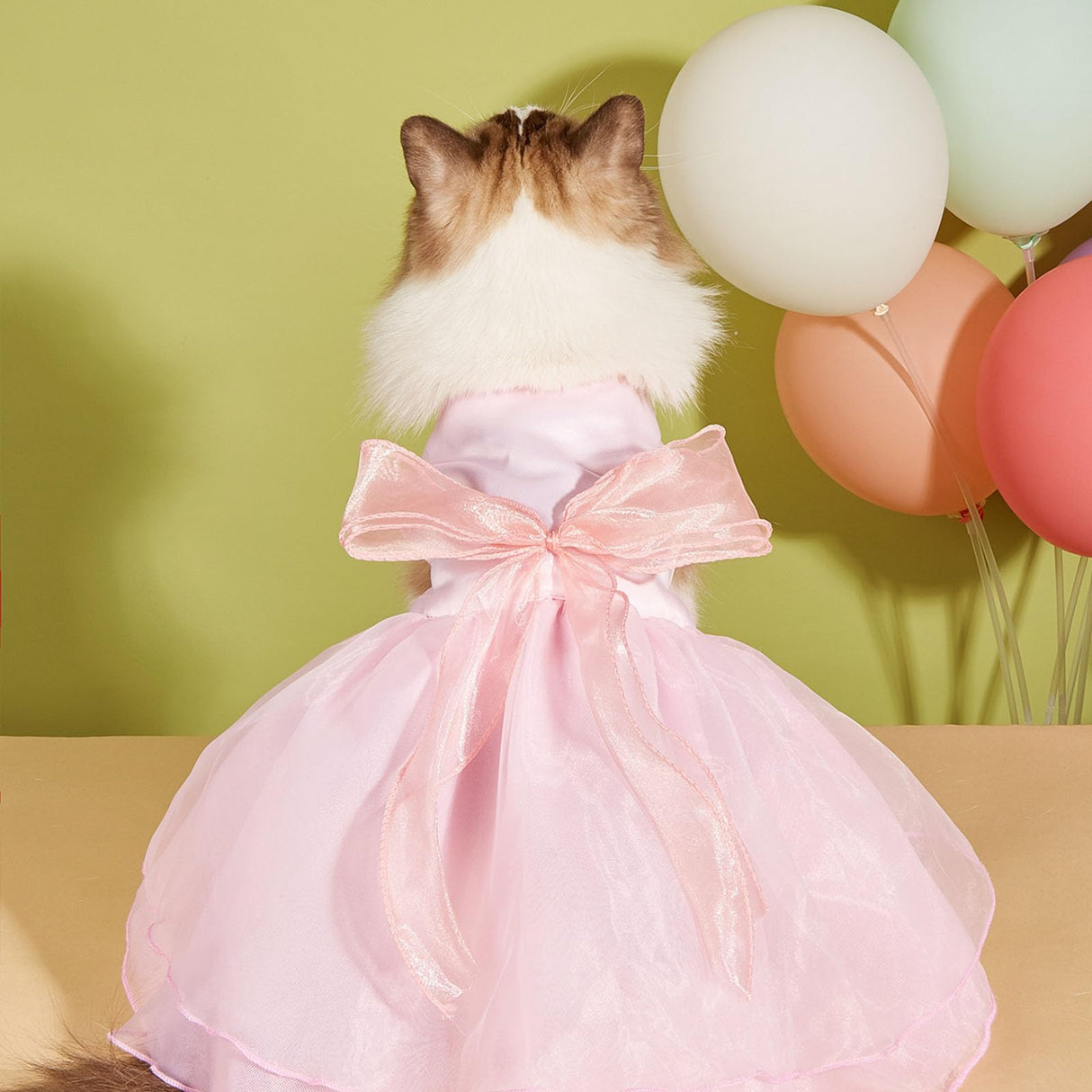 UOSIA Summer Dog Wedding Dress Girl Pink Puppy Dresses for Small Dogs Fashion Sweet Cat Valentines Princess Tulle Tutu Skirt for Pet Formal Clothes XS