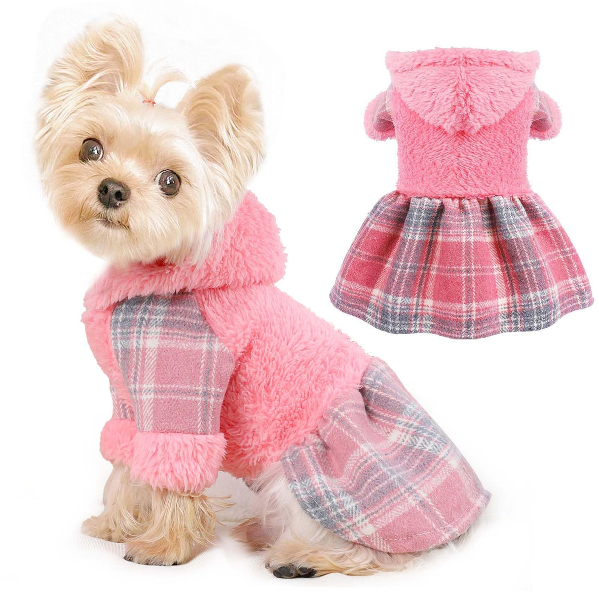 Dog Hoodie Dog Sweater Puppy Clothes for Small Dogs Boy Girl Pet Hoodies for Dogs Cold Weather Doggie Coats Fall Doggy Sweatshirt for Chihuahua Yorkie Cat Sweater Costumes, M, Pink