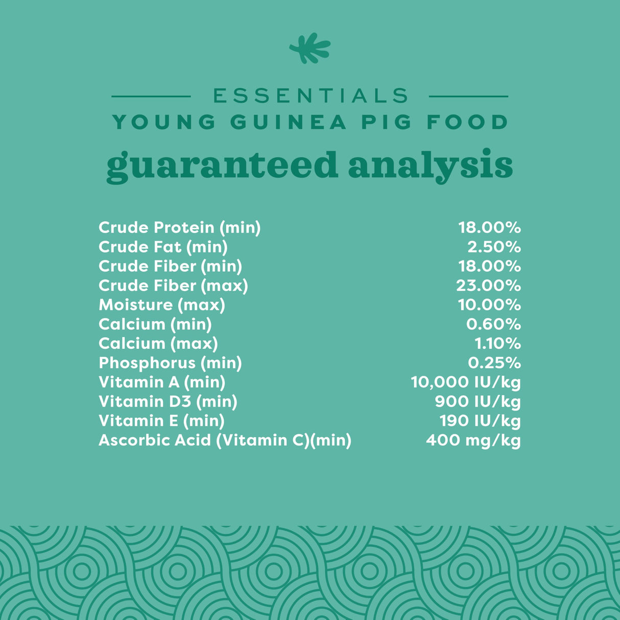 Oxbow Essentials Young Guinea Pig Food, Guinea Pig Pellets Made with Timothy Hay, Stabilized Vitamin C, Small Animal Pet Products, Small Animal Food Made in USA, High Fiber, 10 lb. Bag
