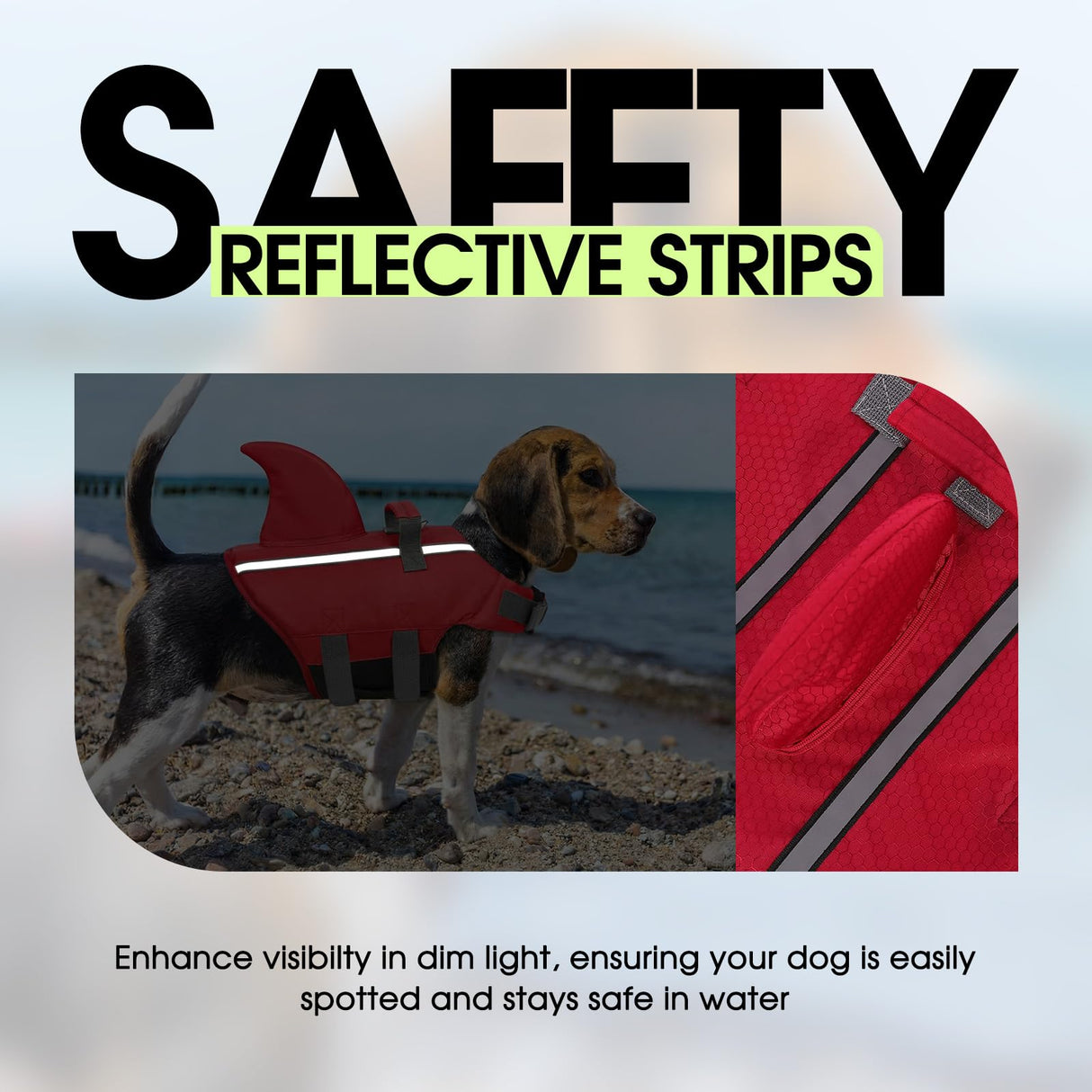 SUNFURA Dog Life Jacket Shark Life Vest for Dogs, Adjustable Swmming Vest with High Buoyancy, Safety Lifesaver with Rescue Handle for French Bulldog Small Medium Breeds, Burgundy XS