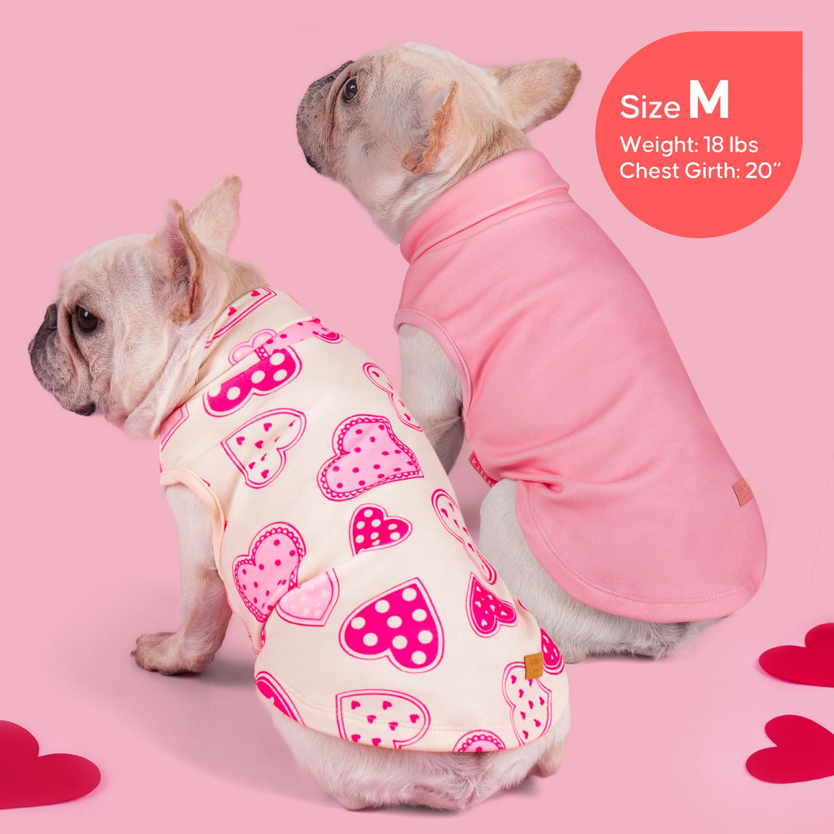 KYEESE 3Pack Valentines Dog Sweater, Soft Dog Sweaters for Small Dogs, Fleece Dogs Clothes, Warm Turtleneck Small Pet Sweater, Stretchy Pet Sweatshirt, Comfy Pets Shirt Vest,S