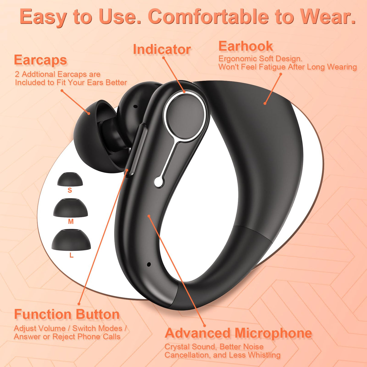 Hearing Aids, Hearing Aids for Seniors with Bluetooth, Rechargeable Hearing Aid with Noise Cancellation, 5-Level Button Volume Control, OTC Hearing Amplifier for Moderate Hearing Loss, Clear Sound