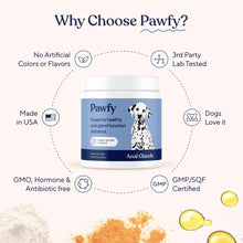 Load image into Gallery viewer, Pawfy Anal Gland Chews for Dogs with Peanut Butter | Dog Probiotics – Helps with Constipation, Digestive Health, and Gas Relief | Promotes Healthy Poops & Comfort - 30 Dog Supplements