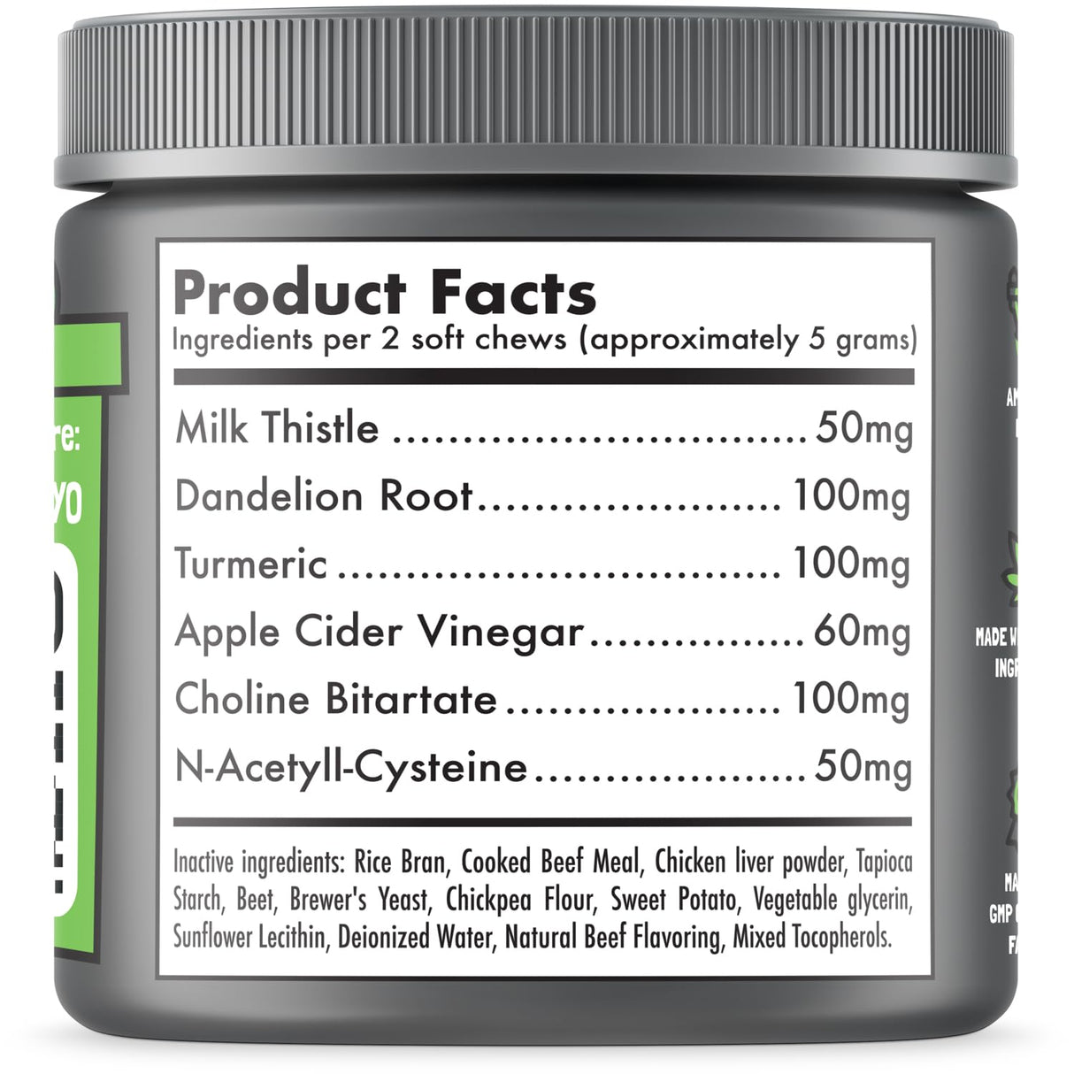 Liver & Kidney Support for Dogs Detox Natural Supplement with Milk Thistle Dandelion Root Turmeric Curcumin Hepatic Support Treats for Canine Liver Function, Immunity & Digestion 120 Soft Chews