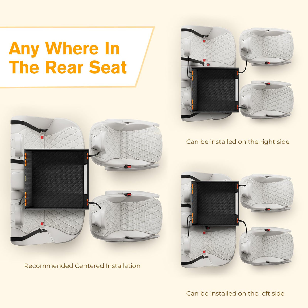 Pecute Heavy-Duty Dog Car Seat & Back Seat Extender –Hard PVC Support for Large Dogs up to 330 lbs – Cars, SUVs & Trucks – Scratch-Resistant Sofa Leather & Breathable Mesh for Safe, Stable Road Trips