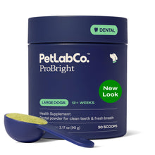 Load image into Gallery viewer, PetLab Co. ProBright Dental Powder - Dog Breath Freshener - Teeth Cleaning Made Easy – Targets Tartar & Bad Breath - Formulated for Large Dogs - Packaging May Vary