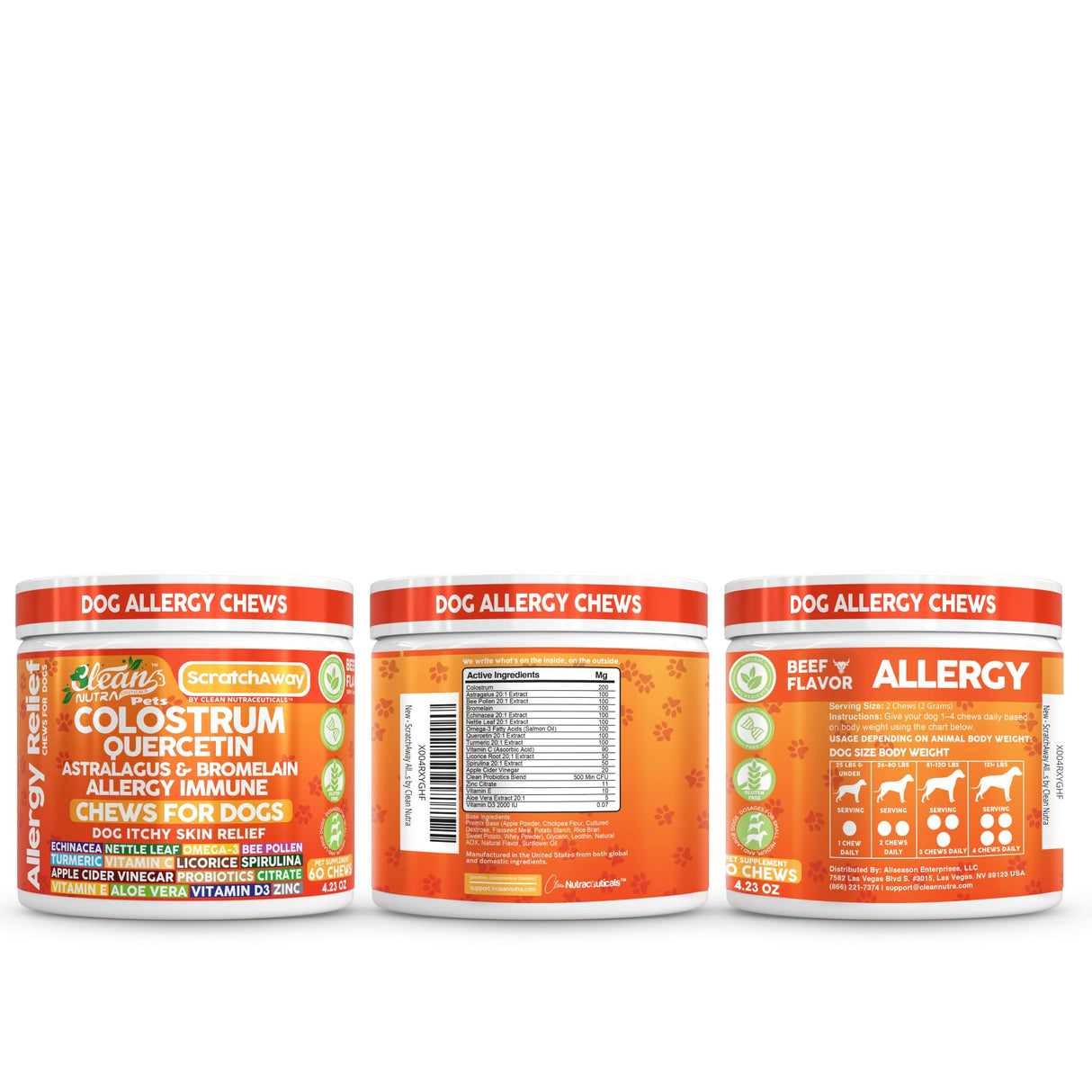 Dog Allergy Chews and Itchy Skin Relief for Dogs | Colostrum Quercetin Astragalus Bromelain | Immune Anti Itch Coat Supplement Aller Ichting Bites Treatment Paw Allergies + Echinacea Nettle Omega 3