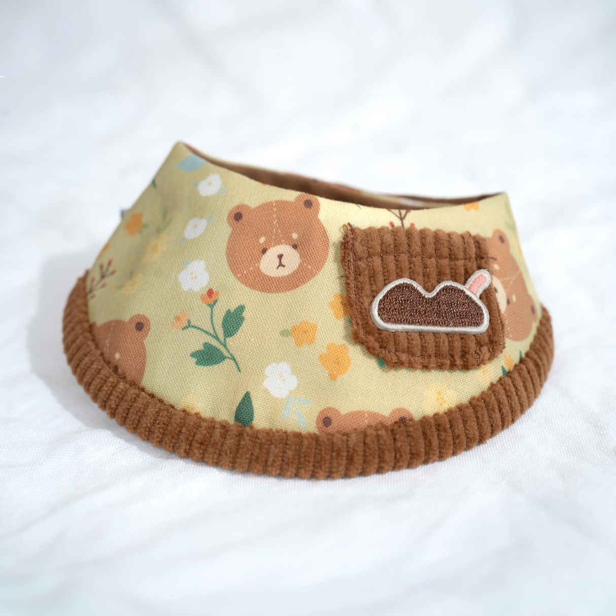 Pet Bandana for Cats and Dogs | Soft and Durable Pet Scarf | Available in 5 Styles S/M/L/XL | Adjustable Triple-Snap Closure (Forest Bear Bib, Medium)