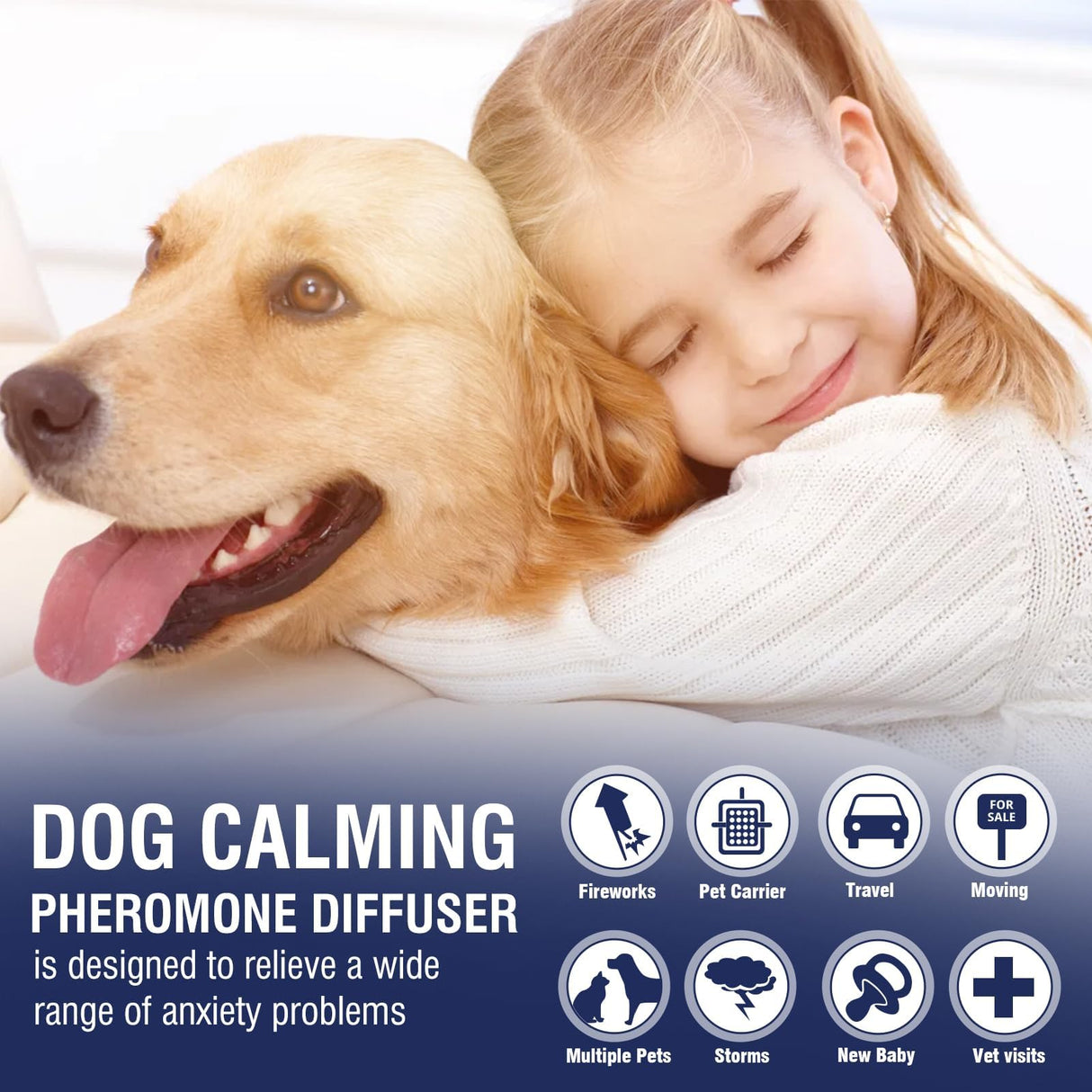 Diffuser Kit Dog Pheromones Appeasing Pheromone Diffuser to Calm Reduce Aggression Fighting Barking (3 Plug in+ 6 Pack 48ml Refill) for Anxiety Relieve Relief